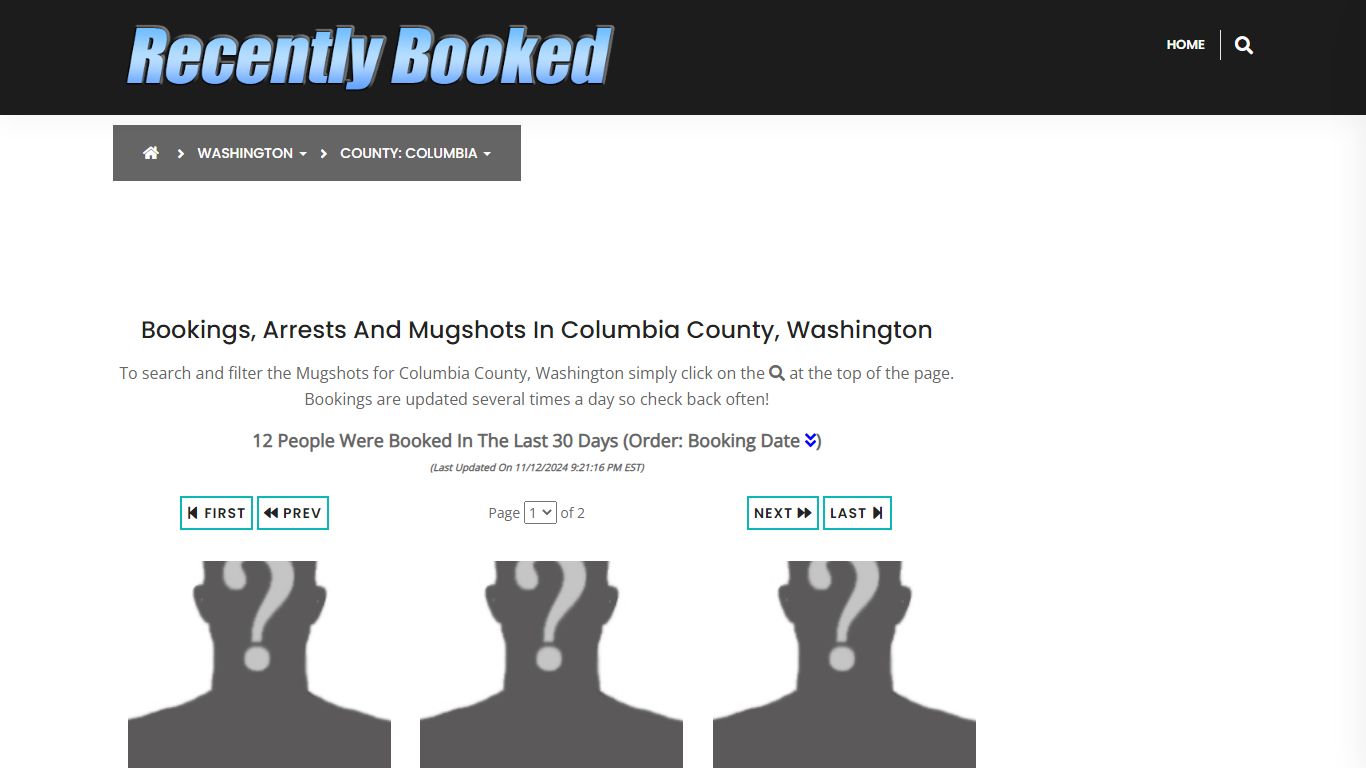 Bookings, Arrests and Mugshots in Columbia County, Washington