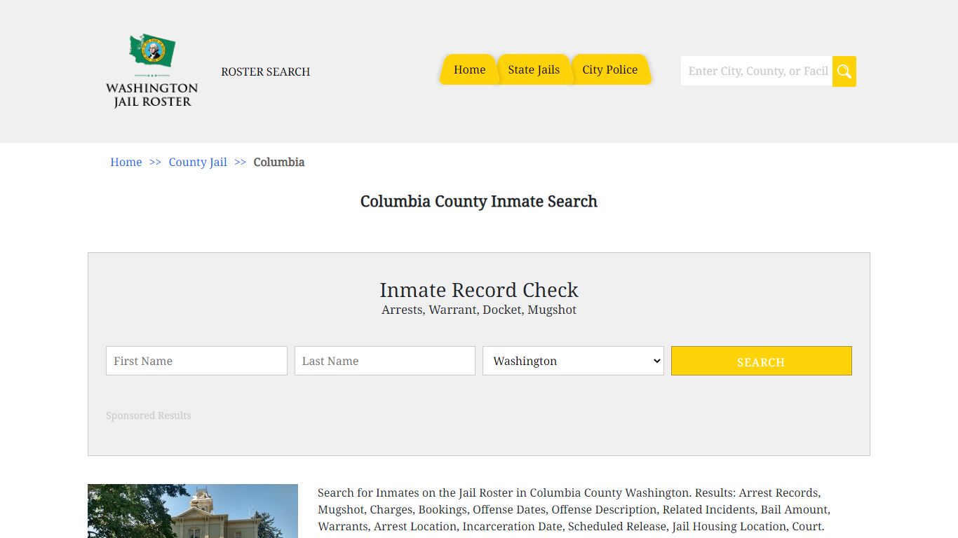 Columbia County Inmate Search - Jail Roster Search